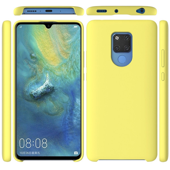 Pure Color Liquid Silicone Case for Huawei Mate 20 X (Yellow)