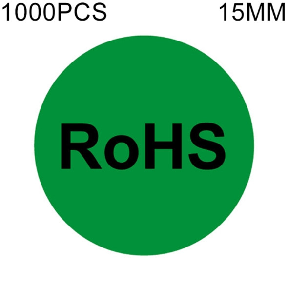 1000 PCS Round Shape Self-adhesive RoHS Sticker RoHS Label, Diameter: 15mm