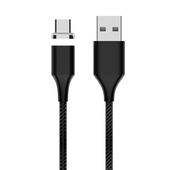 M11 5A USB to USB-C / Type-C Nylon Braided Magnetic Data Cable, Cable Length: 1m (Black)