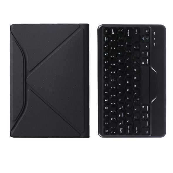 B500 Diamond Texture Triangle Back Holder Splittable Bluetooth Keyboard Leather Tablet Case for Samsung Galaxy Tab A7 10.4 2020(Black+Black)