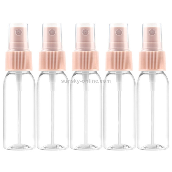 5 PCS Clear Portable Bottle Fine Mist Spray Bottle, 30ml(Pink)