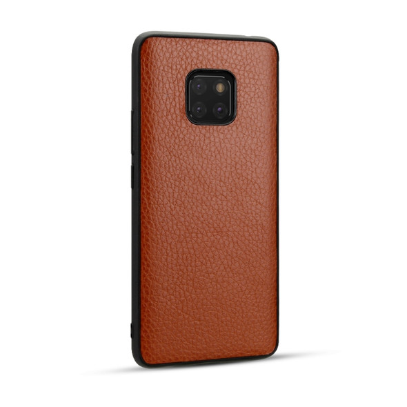 For Huawei Mate20 Pro Lychee Grain Cortex Anti-falling TPU Mobile Phone Shell Protective Case(Brown)