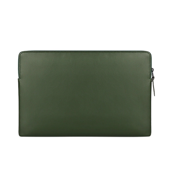 ND09 Laptop Thin and Light PU Liner Bag, Size:15.6 inch(ArmyGreen)