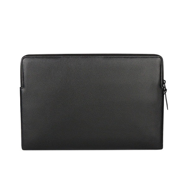 ND09 Laptop Thin and Light PU Liner Bag, Size:15.6 inch(Black)