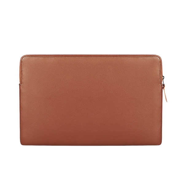 ND09 Laptop Thin and Light PU Liner Bag, Size:15.6 inch(Cowhide Yellow)