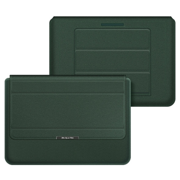 4 in 1 Uuniversal Laptop Holder PU Waterproof Protection Wrist Laptop Bag, Size: 17 inch (Dark Green)