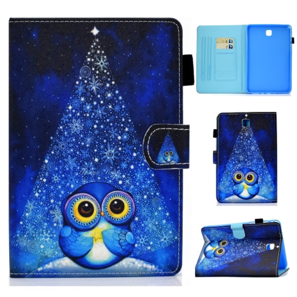 For Samsung Galaxy Tab A 8.0 / T350 Colored Drawing Stitching Horizontal Flip Leather Case with Holder & Card Slots & Sleep / Wake-up Function(Night Sky Owl)