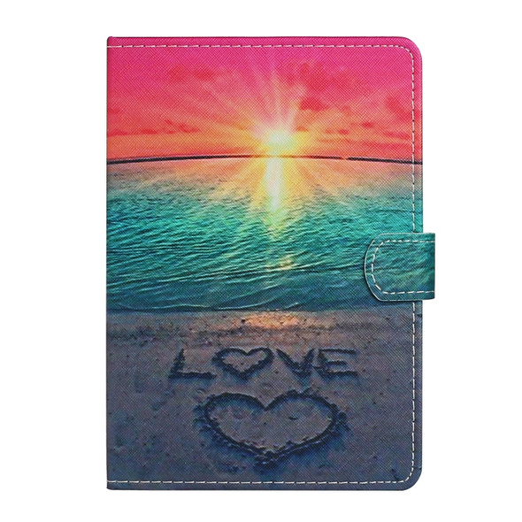 For 10 inch Universal Tablet PC Colored Drawing Pattern Horizontal Flip Leather Case with Holder & Card Slots(Sunrise)
