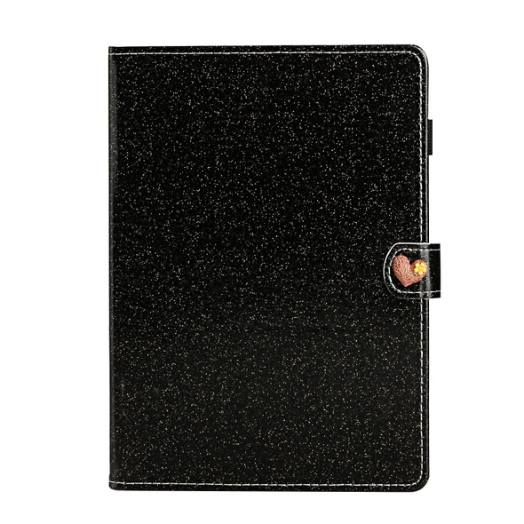 For Samsung Galaxy Tab S6 T860 Love Buckle Glitter Horizontal Flip Leather Case with Holder & Card Slots(Black)