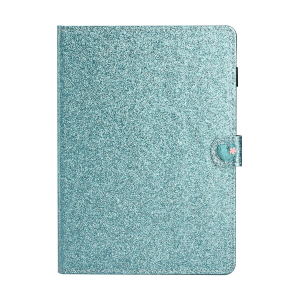 For Samsung Galaxy Tab A 10.1 T580 Love Buckle Glitter Horizontal Flip Leather Case with Holder & Card Slots(Blue)