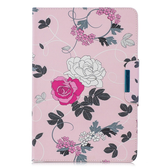 For 7 inch Tablet PC Universal Colored Drawing Horizontal Flip PU Leather Case with Holder & Card Slot(Rose)