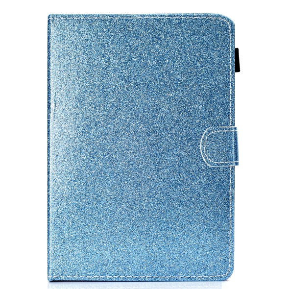 For 8 inch Tablet Varnish Glitter Powder Horizontal Flip Leather Case with Holder & Card Slot(Blue)