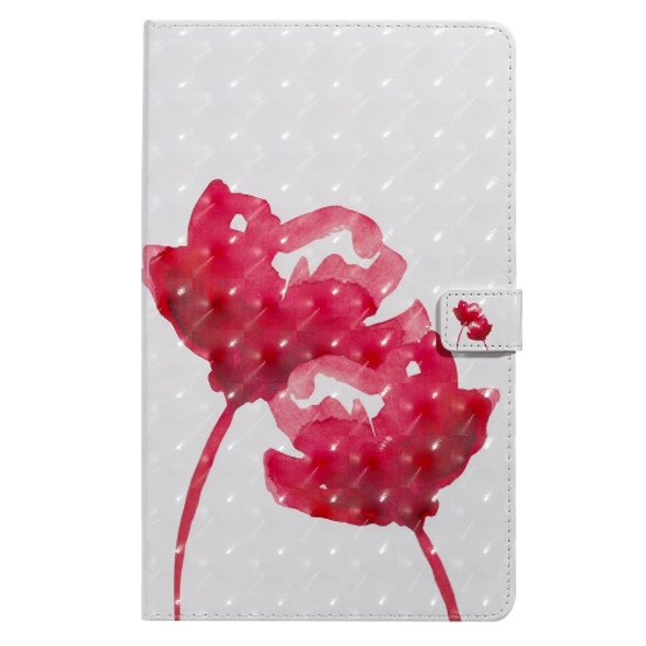 For Galaxy Tab A 10.1 (2019) 3D Colored Drawing Horizontal Flip Leather Case with Holder & Card Slots & Wallet (Red Rose)