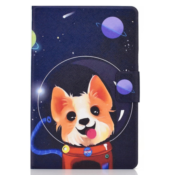 For Galaxy Tab S6 T860 / T865 Colored Drawing Horizontal Flip Leather Case with Holder & Card Slots & Sleep / Wake-up Function(Space Dog)