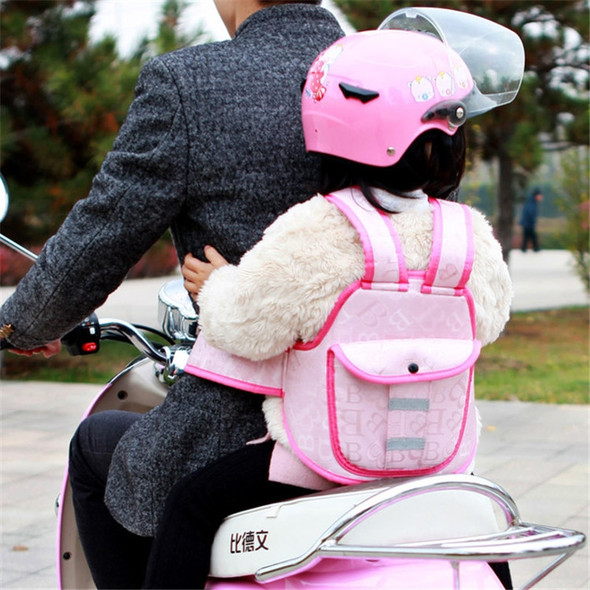 Motorcycle Bicycle Battery Bike Riding Child Baby Safety Strap(Waterproof Pink)