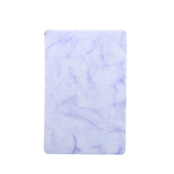 For Galaxy Tab S6 10.5 T860 Marble Texture Pattern Horizontal Flip Leather Case, with Three-folding Holder & Sleep / Wake-up Function(Purple)