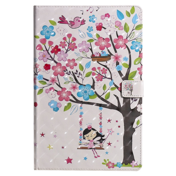 For Samsung Galaxy Tab S6 T860 3D Painted Pattern Horizontal Flip Leather Case with Holder & Card Slots & Wallet & Sleep / Wake-up Function (Girl Under The Tree)