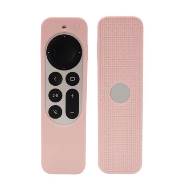 Silicone Protective Case Cover For Apple TV 4K 4th 2021 Siri Remote Controller(Pink)