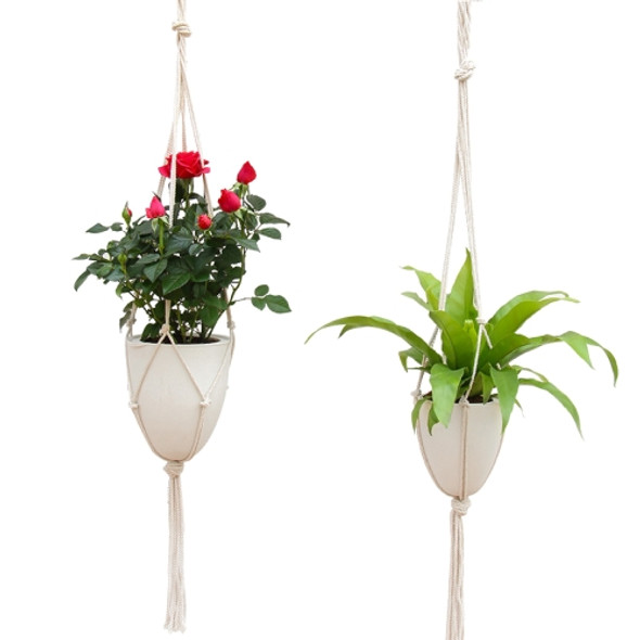 2 PCS Handmade Hemp Rope Hanging Plastic Water Storage Flowerpot, Size: D09 Caliber 18.3cm