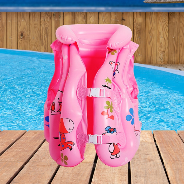 2 PCS PVC Children Inflatable Swimwear Children Life Jacket, Colour: M (Pink)