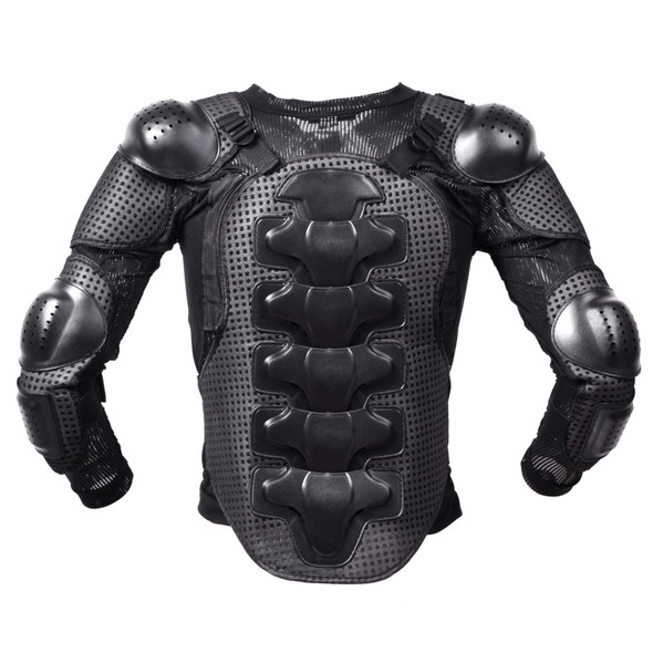 GHOST RACING F060 Motorcycle Armor Suit Riding Protective Gear Chest Protector Elbow Pad Fall Protection Suit, Size: XXL(Black)