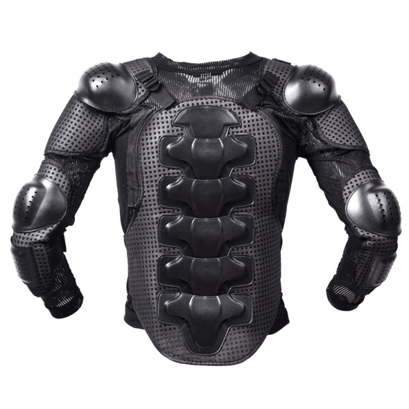 GHOST RACING F060 Motorcycle Armor Suit Riding Protective Gear Chest Protector Elbow Pad Fall Protection Suit, Size: XL(Black)