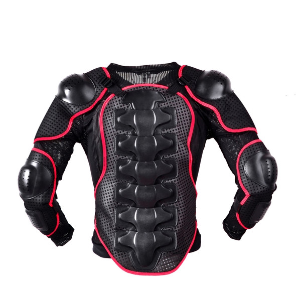 GHOST RACING F060 Motorcycle Armor Suit Riding Protective Gear Chest Protector Elbow Pad Fall Protection Suit, Size: L(Red)