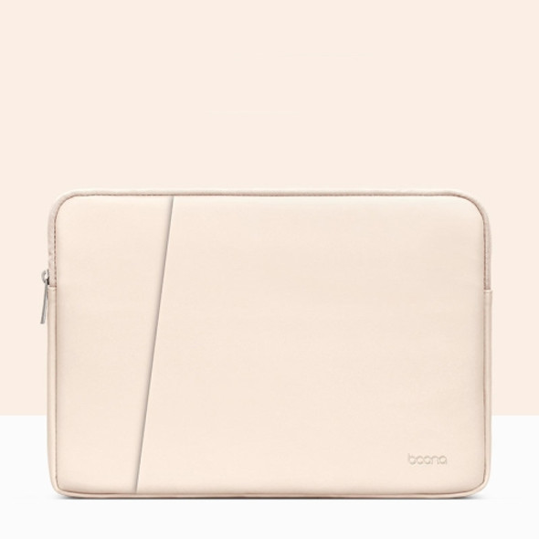 Baona BN-Q001 PU Leather Laptop Bag, Colour: Double-layer Apricot, Size: 13/13.3/14 inch