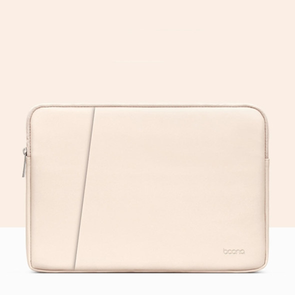 Baona BN-Q001 PU Leather Laptop Bag, Colour: Double-layer Apricot, Size: 11/12 inch