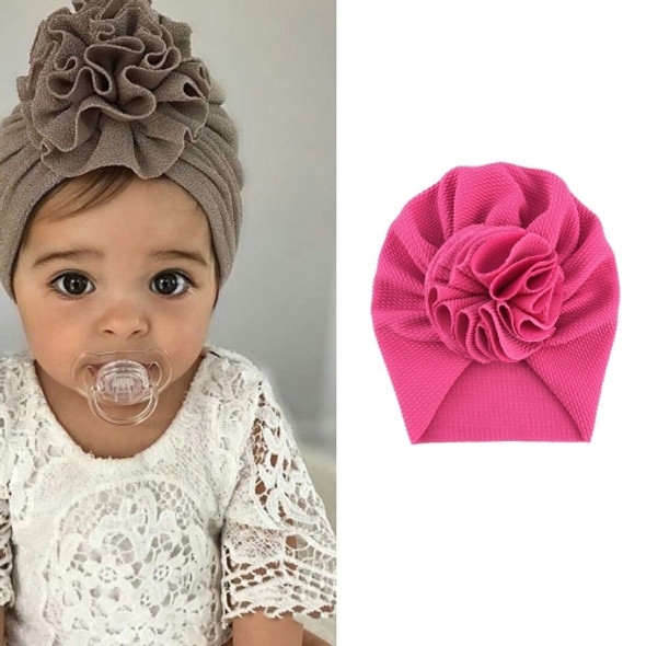 5 PCS Baby Sun Flower Hedging Cap Solid Color Turban Hat, Size: One Size(Rose Red)