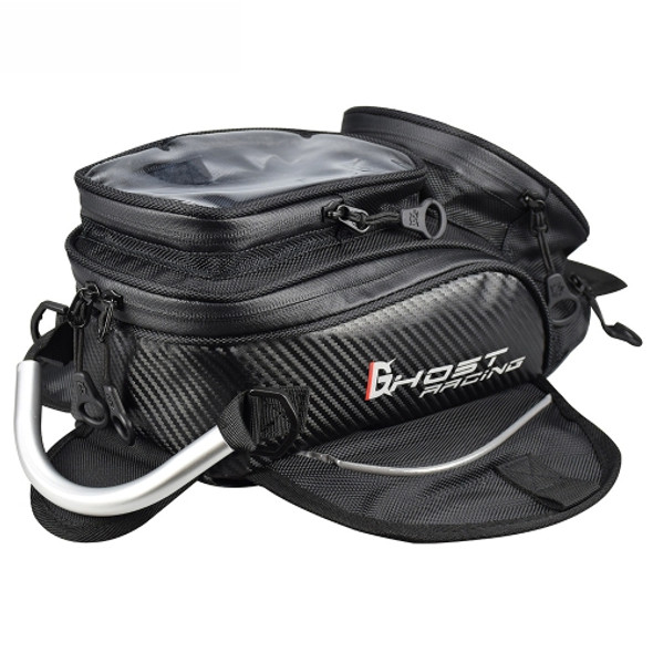 GHOST RACING GR-YXB08 Motorcycle Bag Touch Navigation Fuel Tank Package Dust Waist Bag(Without Magnet (Black))