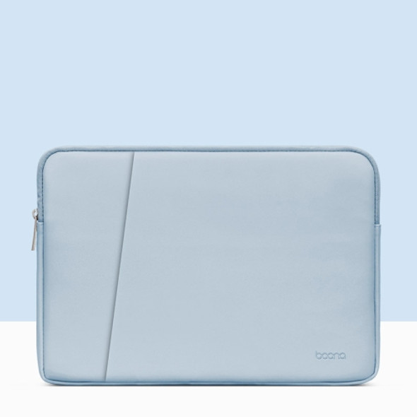 Baona BN-Q001 PU Leather Laptop Bag, Colour: Double-layer Sky Blue, Size: 16/17 inch
