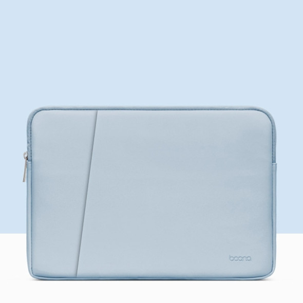 Baona BN-Q001 PU Leather Laptop Bag, Colour: Double-layer Sky Blue, Size: 13/13.3/14 inch