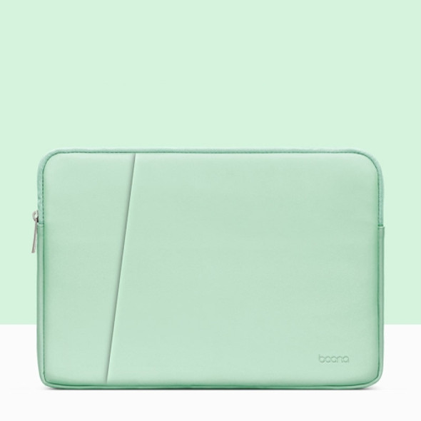 Baona BN-Q001 PU Leather Laptop Bag, Colour: Double-layer Mint Green, Size: 16/17 inch
