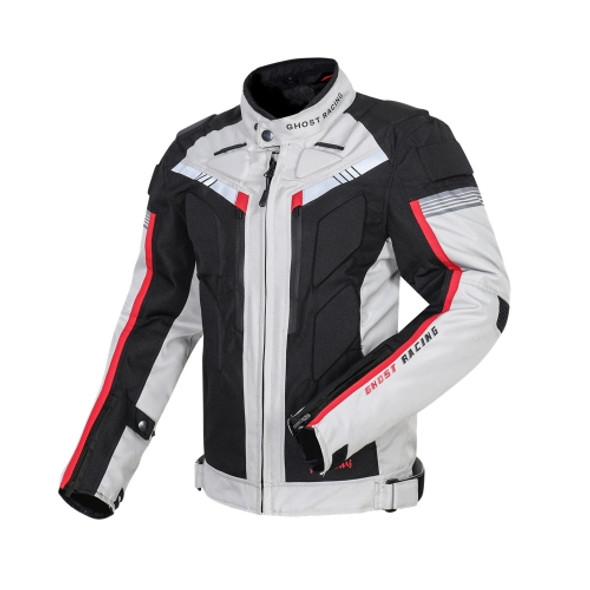 GHOST RACING GR-Y07 Motorcycle Cycling Jacket Four Seasons Locomotive Racing Anti-Fall Cloth, Size: XXXXXL(Light Grey)