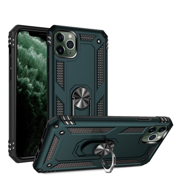 Armor Shockproof TPU + PC Protective Case for iPhone 11, with 360 Degree Rotation Holder (Green)