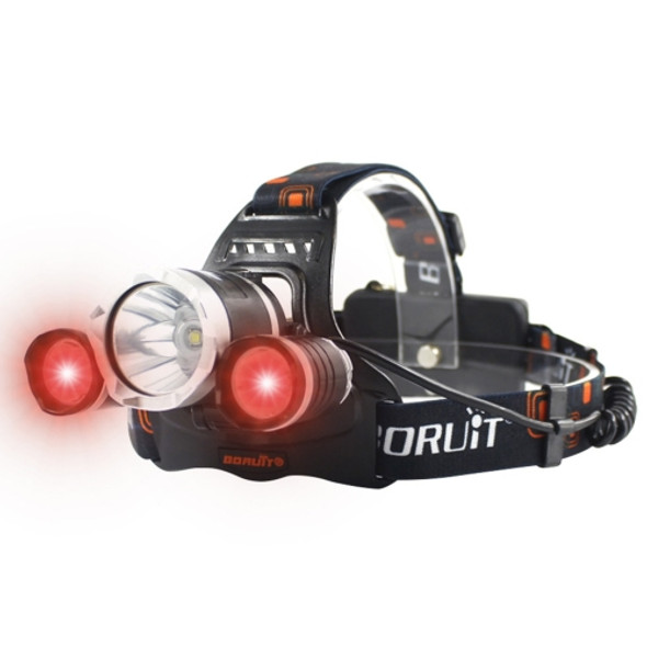 BORUIT RJ-3000 3LEDs 3000LM Strong Light Long Shot Rechargeable LED Headlight (Headlamp)