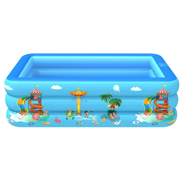 Household Indoor and Outdoor Amusement Park Pattern Children Square Inflatable Swimming Pool, Size:210 x 135 x 55cm