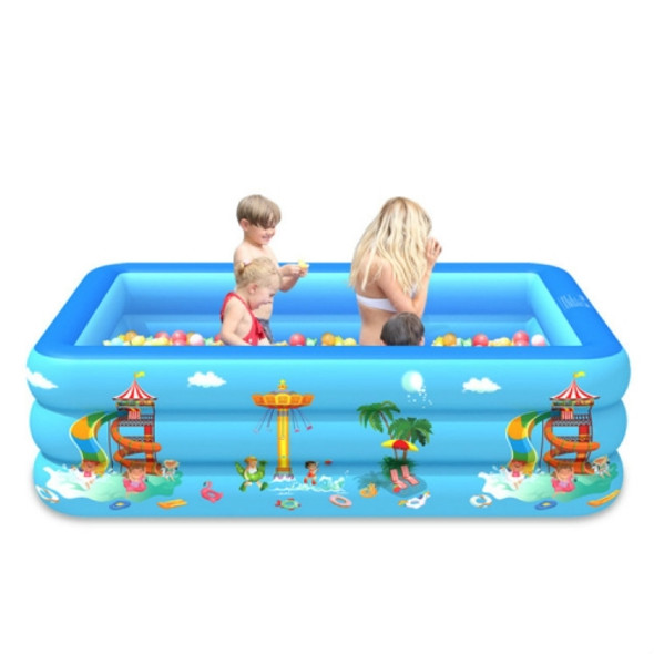 Household Indoor and Outdoor Amusement Park Pattern Children Square Inflatable Swimming Pool, Size:210 x 135 x 55cm