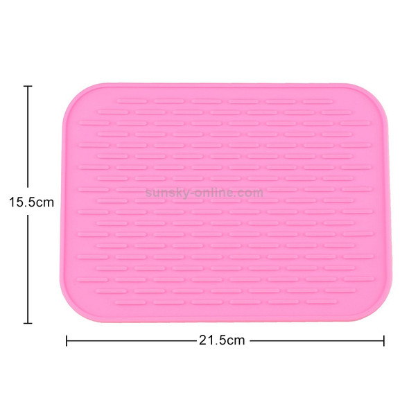 2 PCS Thicken Colorful Silicone Insulation Mat European Anti-burning Pot Pad Table Waterproof  Phone Pad(Pink)