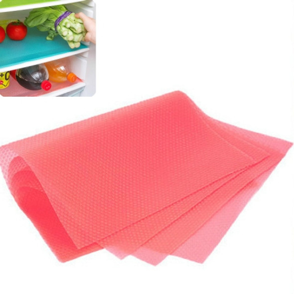 4 PCS / Set Environmentally Friendly Waterproof Washable Antibacterial Antifouling Refrigerator Mat, Color:Transparent Pink