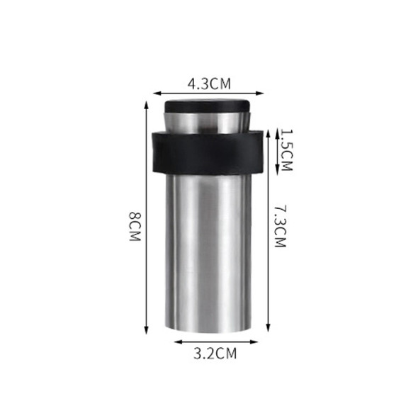 2 PCS Rubber Anti-Collision Door Gear Punching Stainless Steel Round Door Resistant Home Floor-Shaped Cylindrical Door Touch, Specification: 80mm With Plastic Head Punch