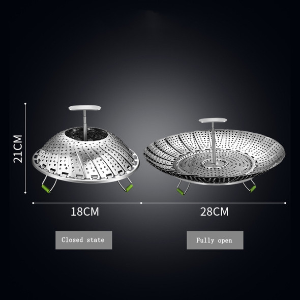 Thickened And Retractable Stainless Steel Round Steamer, Specification: Upgrade Large (11 Inch)