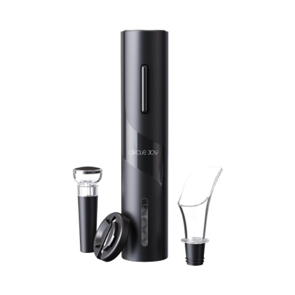 Original Xiaomi Youpin CJ-TZ07 CIRCLE JOY Black Warrior Electric Red Wine Corkscrew Wine Utensils 4 in 1 Set(Black)