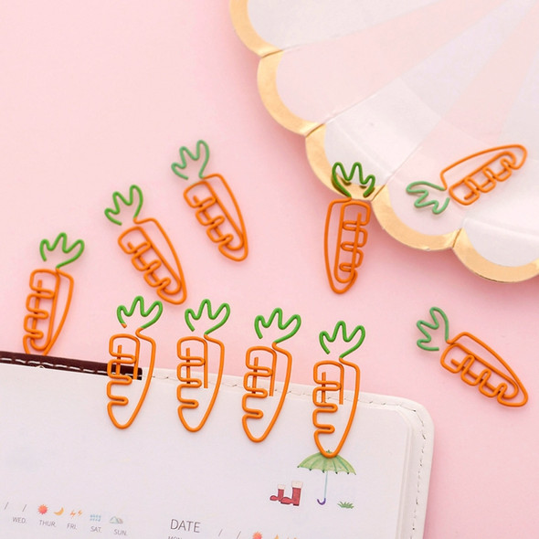 5 PCS Creative Kawaii Carrot Shaped Metal Paper Clip Bookmark Stationery School Office Supply