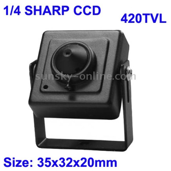 1/4 SHARP Color 420TVL Mini CCD Camera with Audio Function, Mini Pin Hole Lens Camera, Size: 35 x 32 x 20mm