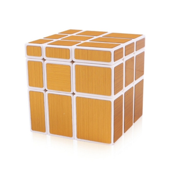 Zhisheng Ice Unicorn 3rd-Order Brushed Mirror Brain Speed Puzzle Magic Cube (Gold + White)