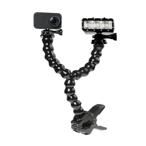 Clip Clamp Mount 360 Swivel Dual-head Flexible Tripod for GoPro HERO5 /4 /3 /2 /1 /SJCAM / Xiaomiyi Sport Cameras