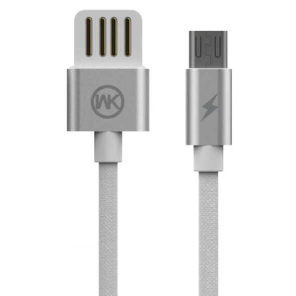 WK WDC-055m 2.4A Micro USB Babylon Aluminum Alloy Charging Data Cable, Length: 1m(White)