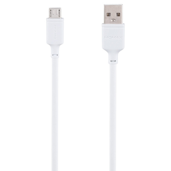 MOMAX DM16W 2.4A USB to Micro USB Charging Transmission Data Cable, Cable Length: 1m(White)